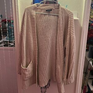 American Eagle Outfitters Cream Knit Cardigan